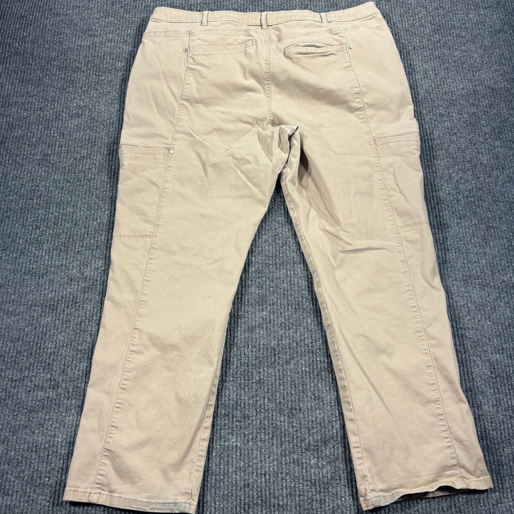 Lee Modern Series Straight Fit Pants Women 22W Tan Khaki Utility Zipper Pockets - Picture 12 of 14